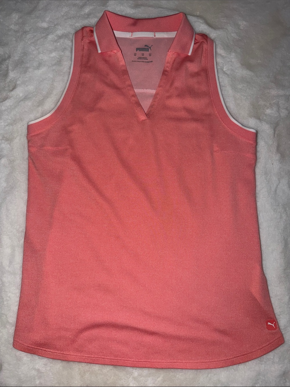 NWOT Puma Coral Pink Sleeveless Polo Tank Size XS